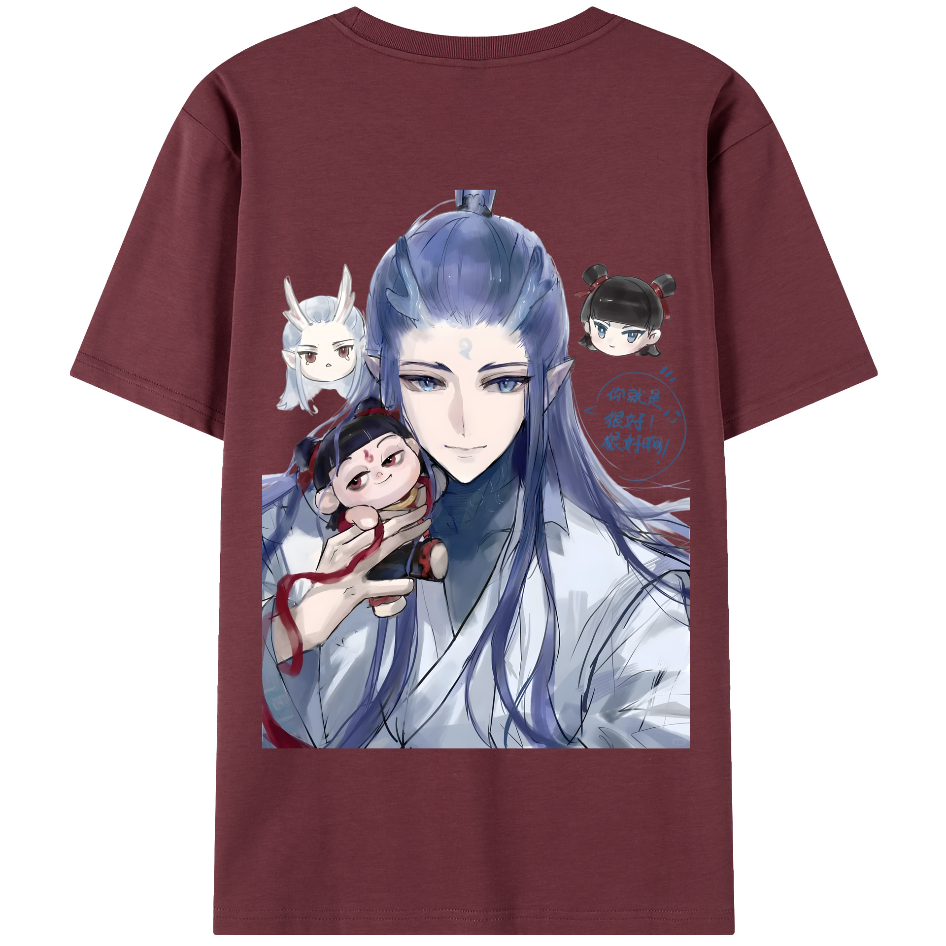 （画像用） Ne Zha 2 ナタ 魔童の大暴れ 綿100％半袖Tシャツ（背面プリント）